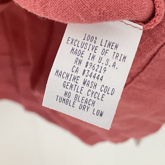 NWT Willow 100% Linen Button Shirt Coral Red Boxy Fit Minimalist Top Size M - Picture 6 of 9
